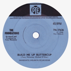 Build Me Up Buttercup By The Foundations Uk Vinyl Side-a - Pye Records, HD Png Download, Transparent PNG