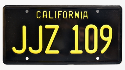 License Plate Bullitt Jjz 109 Ca Black/yellow - Jjz 109, HD Png Download, Transparent PNG