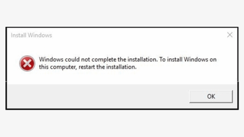 Windows Could Not Complete Installation Error Message - Cannot Find Script File Windows Update Vbs, HD Png Download, Transparent PNG