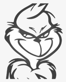 Grinch Clipart Face - Black And White Grinch, HD Png Download, Transparent PNG