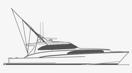 Drawn Yacht Fishing Boat - Yacht, HD Png Download, Transparent PNG