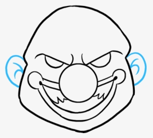 How To Draw Scary Clown - Draw A Scary Clown, HD Png Download, Transparent PNG