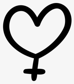 Female Gender Sign With Heart - Female Sign Heart, HD Png Download, Transparent PNG