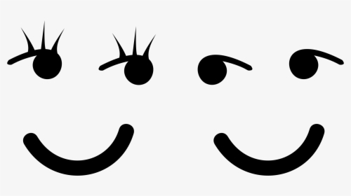Simple Female And Male Smileys Clip Arts - Black And White Simple Smiley Face, HD Png Download, Transparent PNG