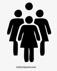 4 Females Standing Black Icon Image - Group Of Men And Group Of Women, HD Png Download, Transparent PNG