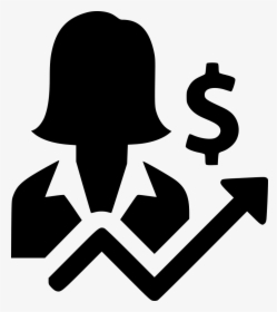 Business Woman Person Income Profit Increase Growth - Women In Business Icon, HD Png Download, Transparent PNG
