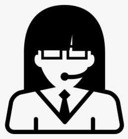 Clipart Woman Call Center - Girl Thinking Clipart Black And White, HD Png Download, Transparent PNG