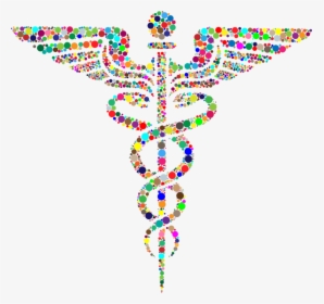 Art,symmetry,body Jewelry - Caduceus Rainbow, HD Png Download, Transparent PNG