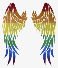 Rainbow, Symbol, Colorful, Gay, Wing, Angel - Angel Wings Silhouette Transparent, HD Png Download, Transparent PNG