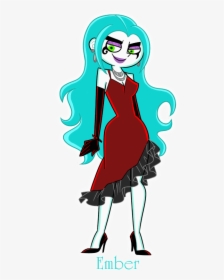 Ember Mclain Weaing Red Dress-ls928 - Deviantart Danny Phantom Ember, HD Png Download, Transparent PNG