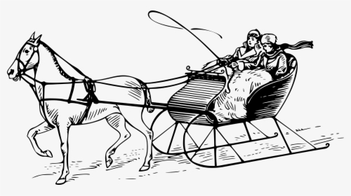 Cutter, Horse, Horse-drawn, Ice, Sled, Sleigh, Snow - Horse Drawn Snow Sleigh, HD Png Download, Transparent PNG