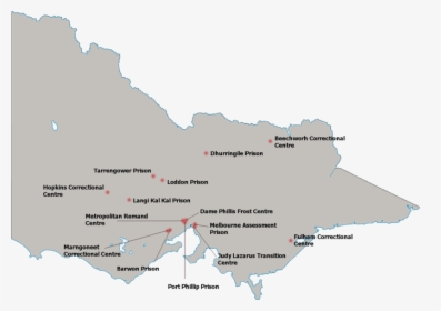 Victoria Prisons - Map Of Prisons In Victoria, HD Png Download, Transparent PNG