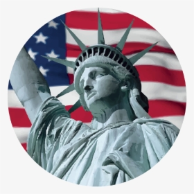 Usa Flag Knob Sticker - Statue Of Liberty, HD Png Download, Transparent PNG