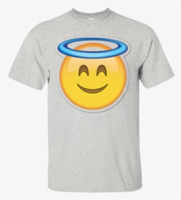 Heaven Angel Ring Smiley Emoji Emoticon T Shirt - Climate Change Funny T Shirt, HD Png Download, Transparent PNG