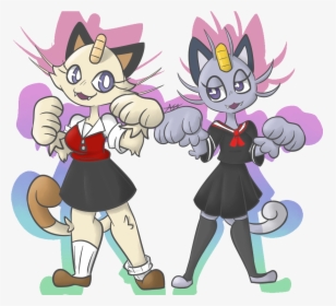 Meowth Girls - Cartoon, HD Png Download, Transparent PNG