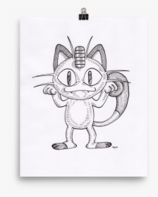 Meowth Art Print - Cartoon, HD Png Download, Transparent PNG