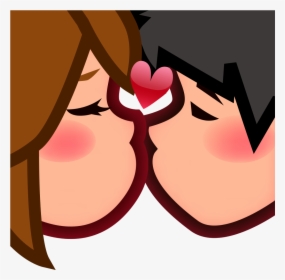 Peo Couple Kiss - Emoji Love Couple Kis, HD Png Download, Transparent PNG