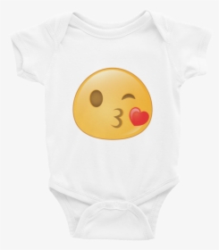 Expressive Blowing Kiss Emoji Baby Onesie My Wear Clothes - Cartoon, HD Png Download, Transparent PNG