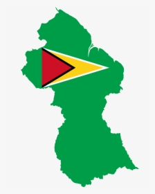 Guyana Map Flag Clip Arts - Guyana Map Black, HD Png Download, Transparent PNG