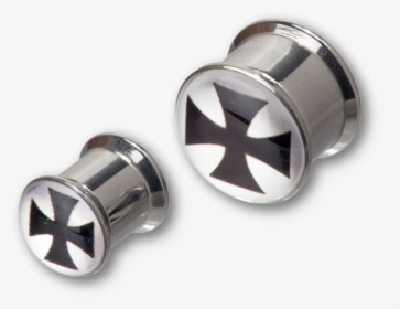 Steel Iron Cross Picture Box Plug - Earrings, HD Png Download, Transparent PNG