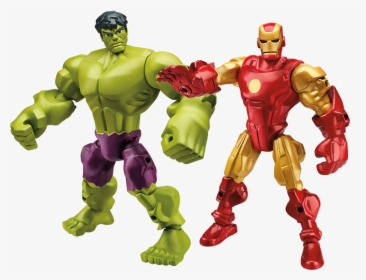Avengers Age Of Ultron Hulk And Iron Man Hero Mashers - Marvel Action Figures Png, Transparent Png, Transparent PNG