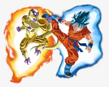 Gold Frieza Vs Ssgss Goku Aura By Eymsmiley-d8zo7xa - Dbs Goku Vs Golden Frieza, HD Png Download, Transparent PNG
