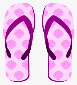 Pink,sandal,walking Shoe - Purple Flip Flops Clip Art, HD Png Download, Transparent PNG