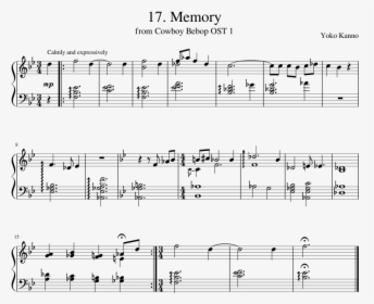 Cowboy Bebop Memory Sheet Music, HD Png Download, Transparent PNG