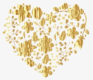 Gold Floral Heart No Background Clip Arts - Heart Of Gold Background, HD Png Download, Transparent PNG