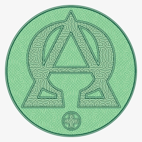 Alpha And Omega Green Circle Version - Emblem, HD Png Download, Transparent PNG