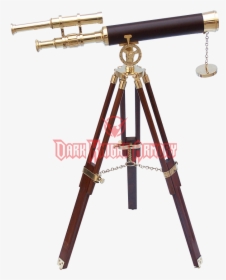 Refracting Telescope Brass Tripod Maritime Transport - Telescope With Stand, HD Png Download, Transparent PNG