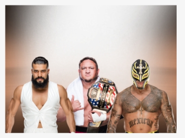 Samoa Joe Vs Rey Mysterio Vs Andrade Wwe United States - Lucha Libre, HD Png Download, Transparent PNG