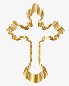 Collection Of Catholic - Gold Cross Baptism Clipart, HD Png Download, Transparent PNG