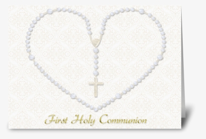 Heart Shaped Rosary Beads, Communion Greeting Card - Heart, HD Png Download, Transparent PNG