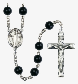 St Joseph The Worker 7mm Black Onyx Rosary By Bliss - Rosario De Santo Domingo De Guzman, HD Png Download, Transparent PNG