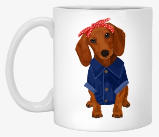 Dachshund Brown Dog Rosie The Riveter Mugs   Class - English Can Be Tough, HD Png Download, Transparent PNG