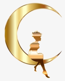 Symbol,metal,crescent - Gold Crescent Moon Png, Transparent Png, Transparent PNG