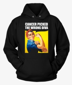 Rosie The Riveter Cancer Picked The Wrong Diva T-shirt - We Can Do It Poster Drawing, HD Png Download, Transparent PNG