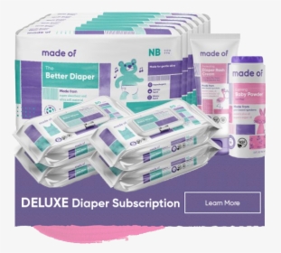 Made Of Deluxe Diaper Subscription - Baby Products Png, Transparent Png, Transparent PNG