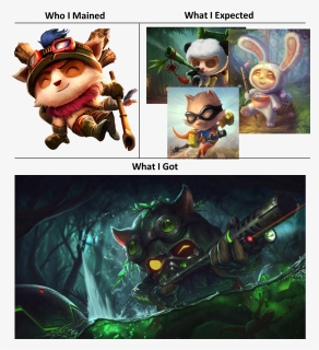Who I Mained What I Expected What I Got League Of Legends - League Of Legends Teemo Meme, HD Png Download, Transparent PNG