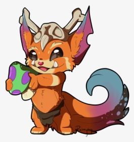 Super Gute Gnar With A Teemo Mushroom By - Ahri And Gnar League Of Legends, HD Png Download, Transparent PNG