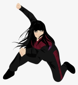 Kung Fu,hip-hop Dance,black Hair,anime,wushu,kung Fu,zui - Girls Martial Arts Anime, HD Png Download, Transparent PNG