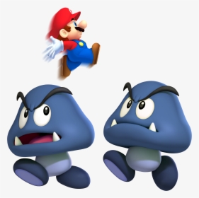 2 Cave Goombas & Mini Mario - Super Mario Böser Pilz, HD Png Download, Transparent PNG