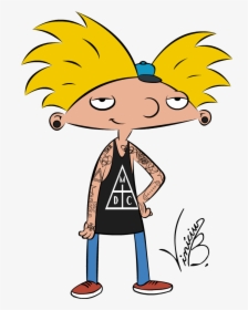 Hey Arnold With Tattoos , Png Download - Blonde Boy Cartoon Characters, Transparent Png, Transparent PNG