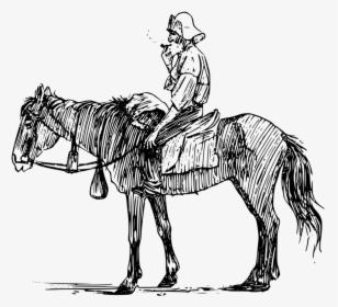 Transparent Ants Clipart Black And White - Man On Horseback Drawing, HD Png Download, Transparent PNG