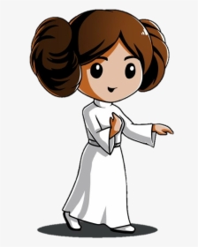 Dibujos De Star Wars Kawaii Leia Clipart , Png Download - Star Wars Cartoon Princess Leia, Transparent Png, Transparent PNG