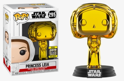 Princess Leia Gold Chrome 2019 Galactic Convention - Golden Princess Leia Funko Pop, HD Png Download, Transparent PNG