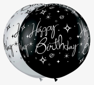 Birthday Sparkles & Swirls - Black And White Birthday Balloons, HD Png Download, Transparent PNG