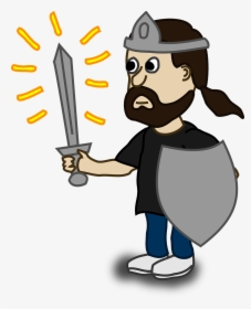 Man With Sword Cartoon, HD Png Download, Transparent PNG