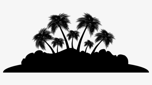 Palm Trees Silhouette Sky - Palm Trees Silhouette Png, Transparent Png, Transparent PNG